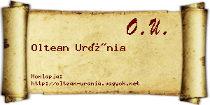 Oltean Uránia névjegykártya
